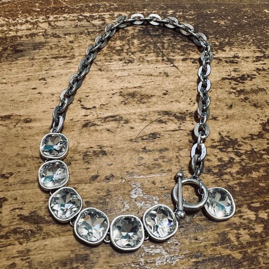 6 Rhinestone Toggle Necklace