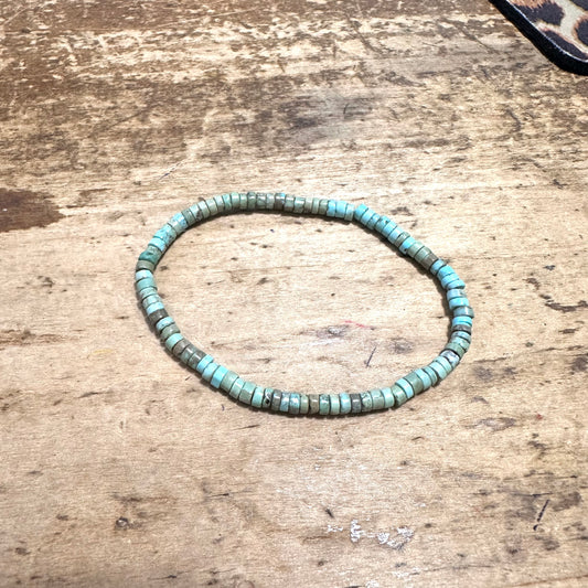 Turquoise Green Roundel Stretchy Bracelet