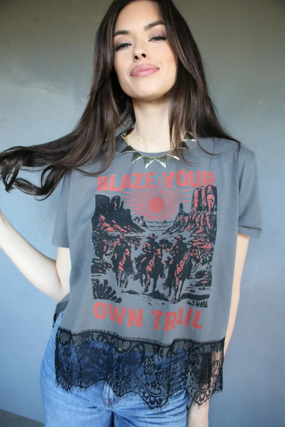Blaze Your Own Trail Lace Tee
