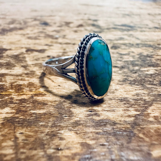 Sterling & Oval Turquoise Ring