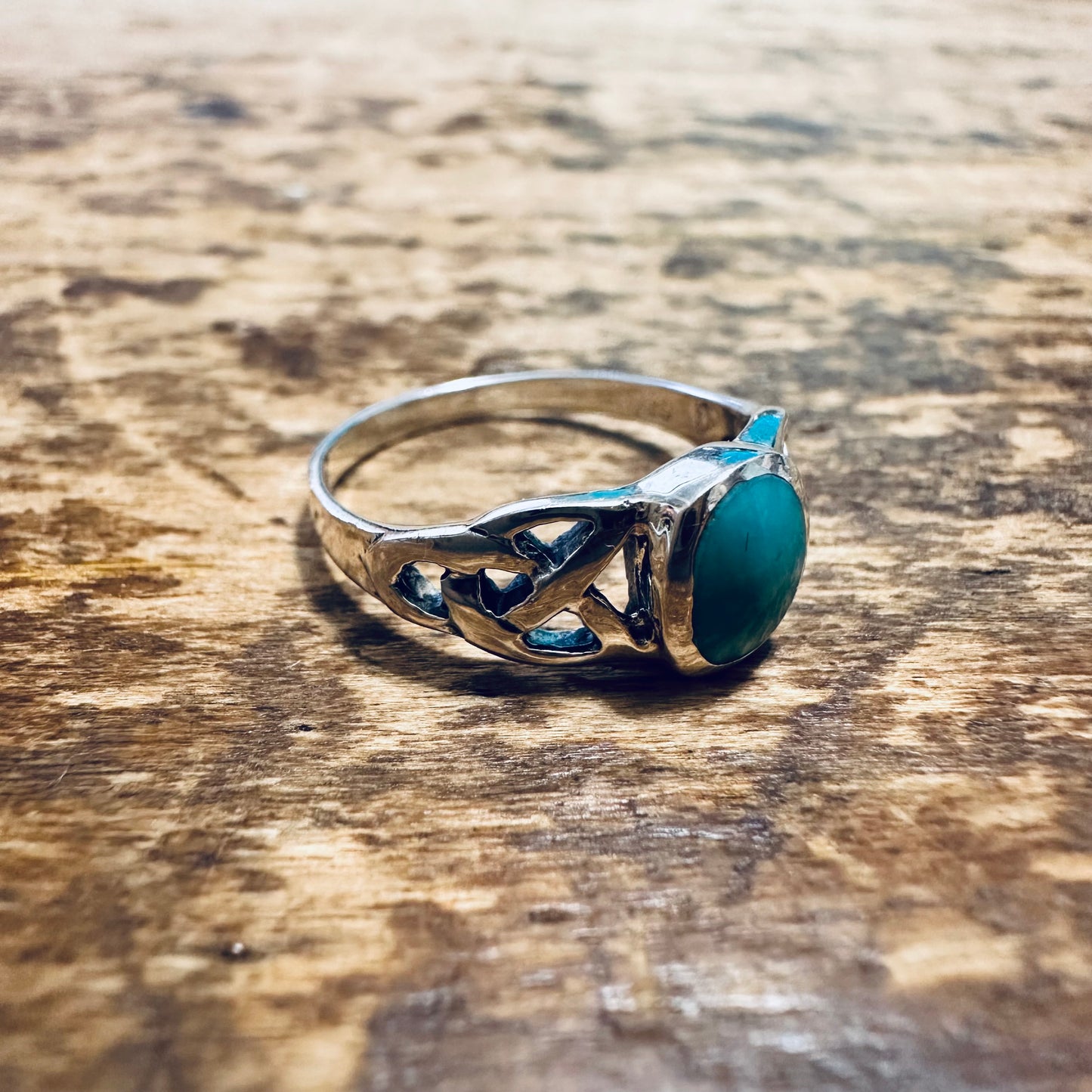 Sterling & Turquoise Celtic Knot Ring