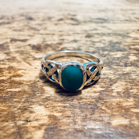 Sterling & Turquoise Celtic Knot Ring