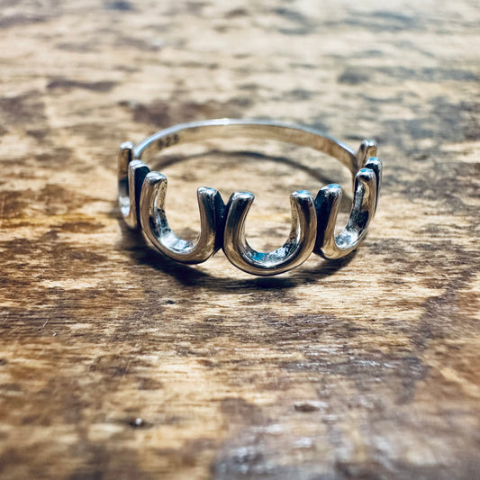 Sterling 5 Horseshoe Ring