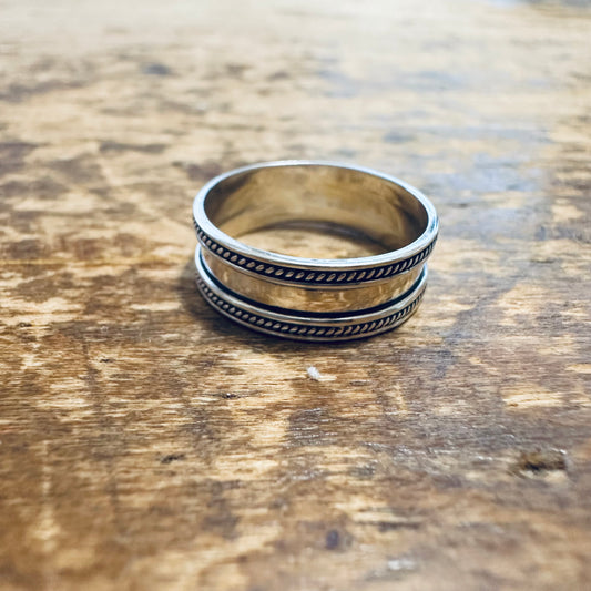 Sterling Simple Rope Edge Band Ring