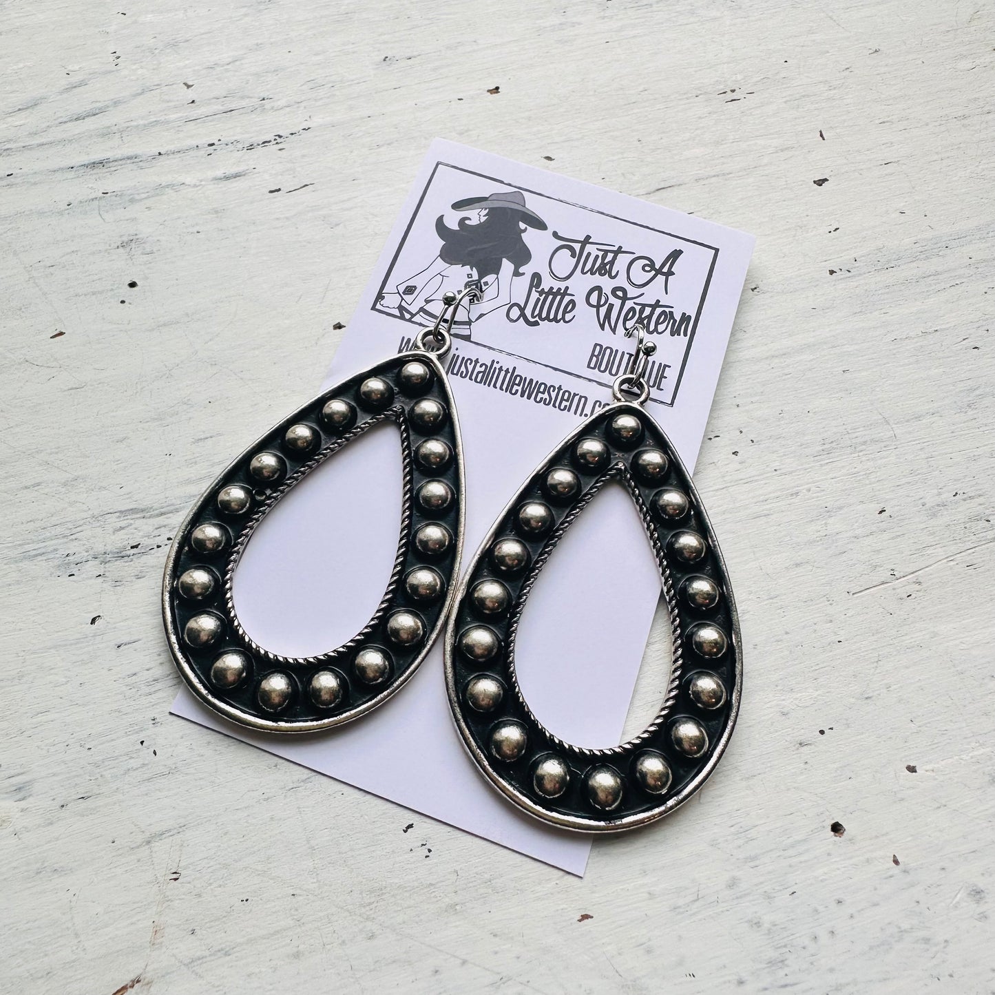 Open Tear Drop Bubble Bead Earrings