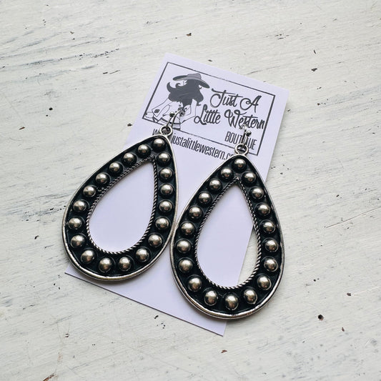 Open Tear Drop Bubble Bead Earrings