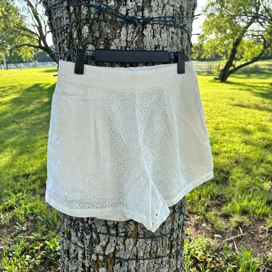 White Eyelet Shorts