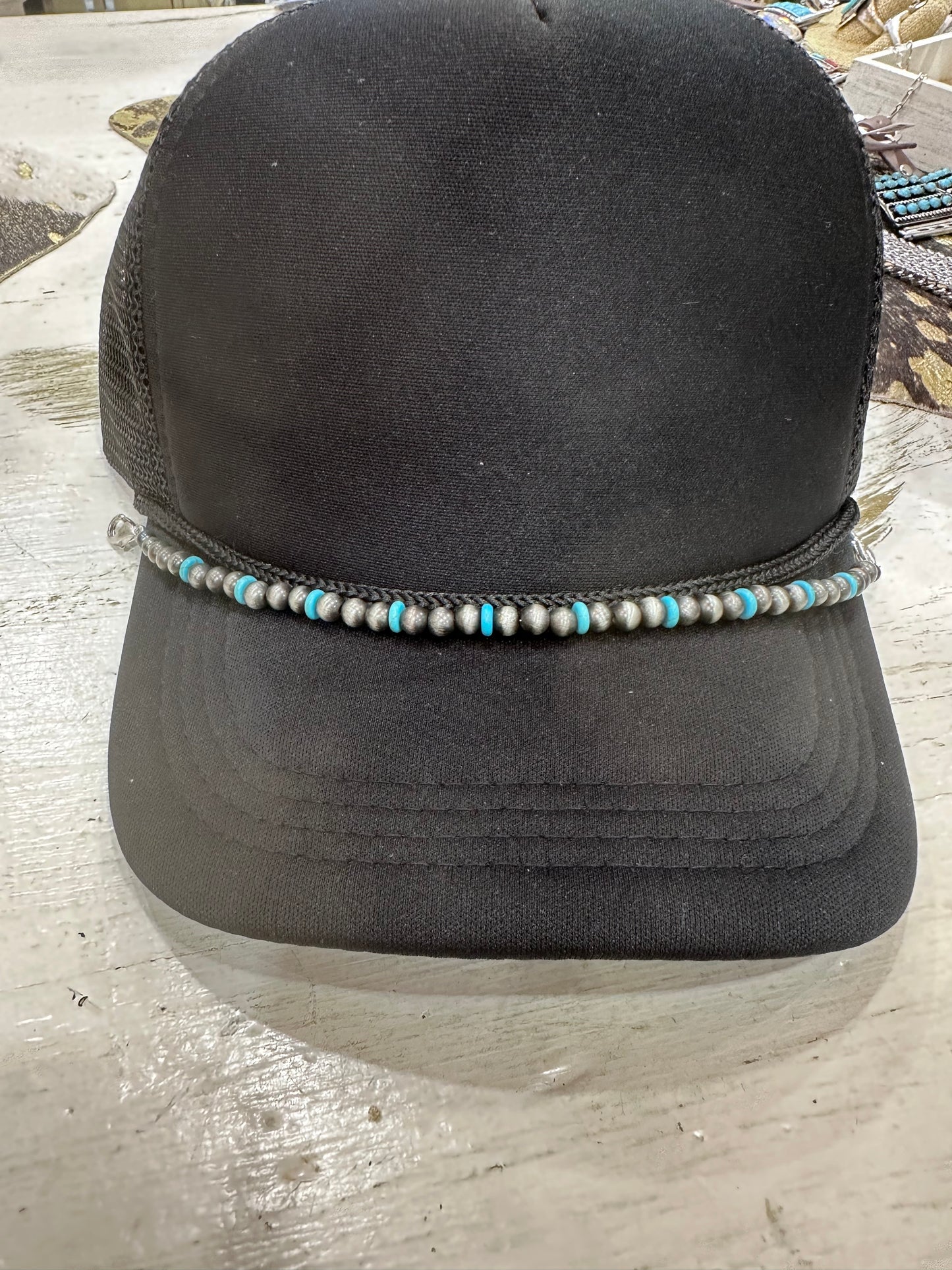 Turquoise & Silver Pearl Cap Jewlery