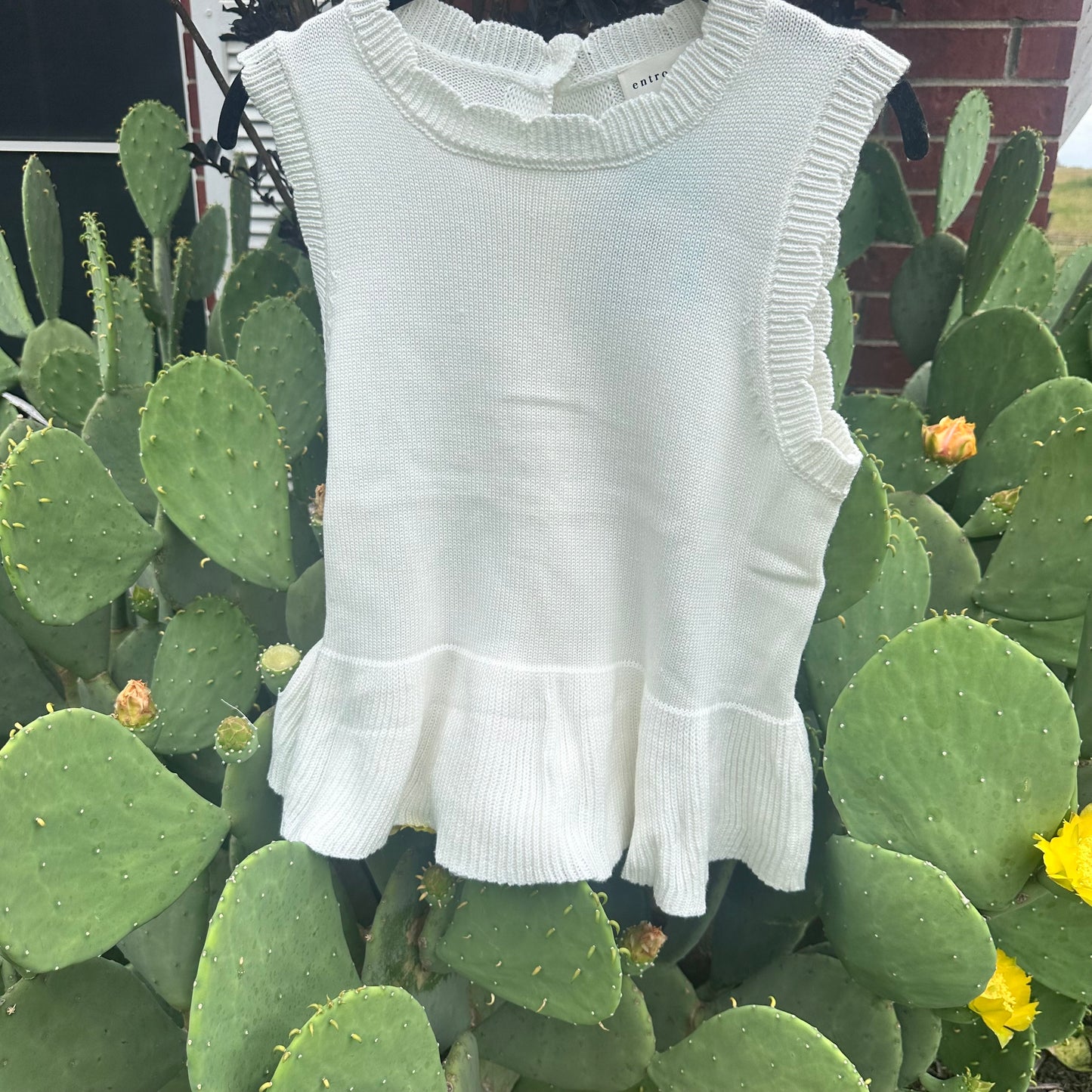 Off White Sleeveless Sweater