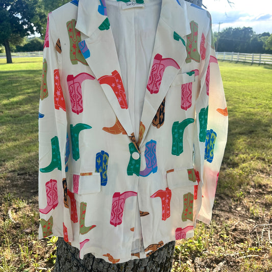 Bright All Over Western Boots Blazer