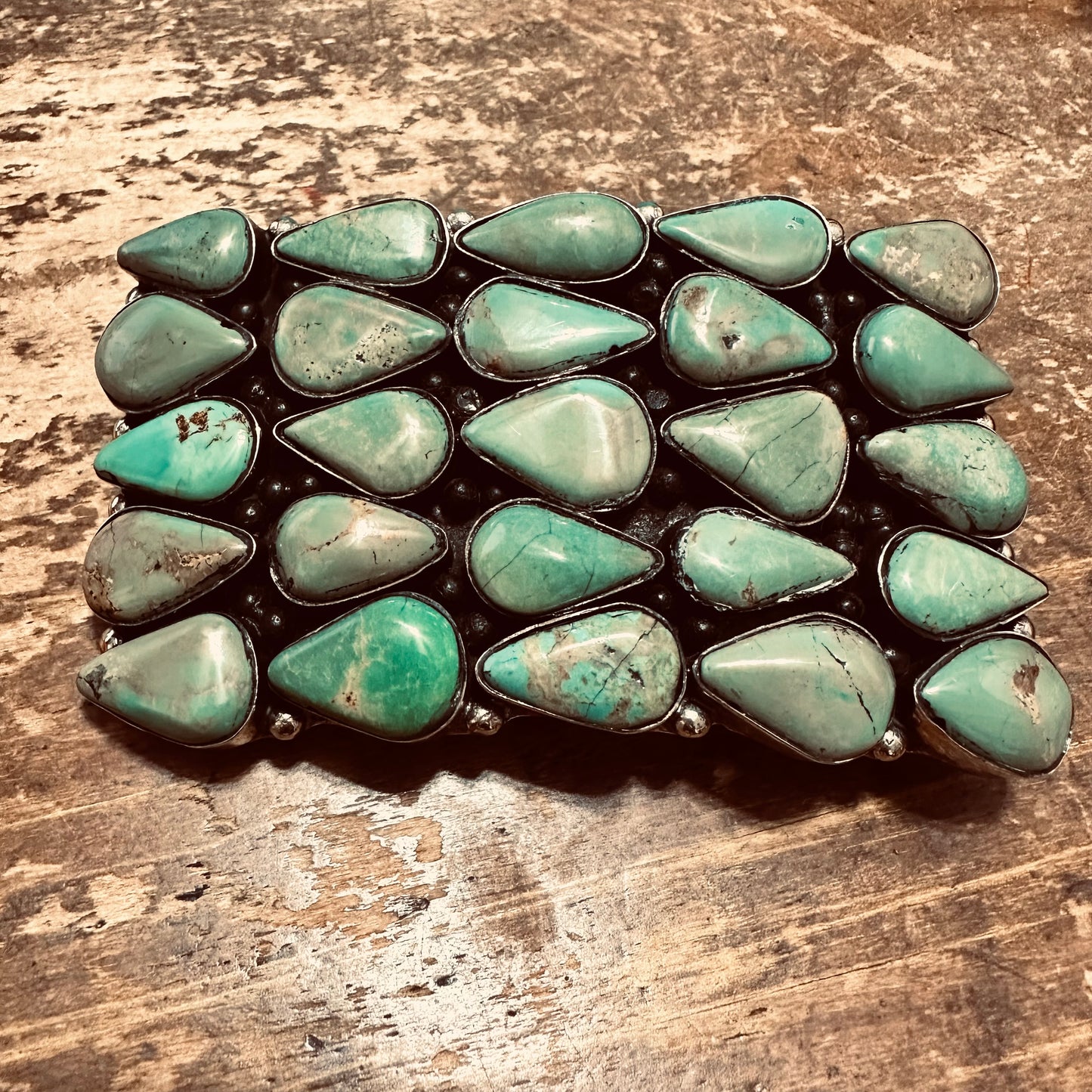Authentic Turquoise Stone Rectangle Buckle