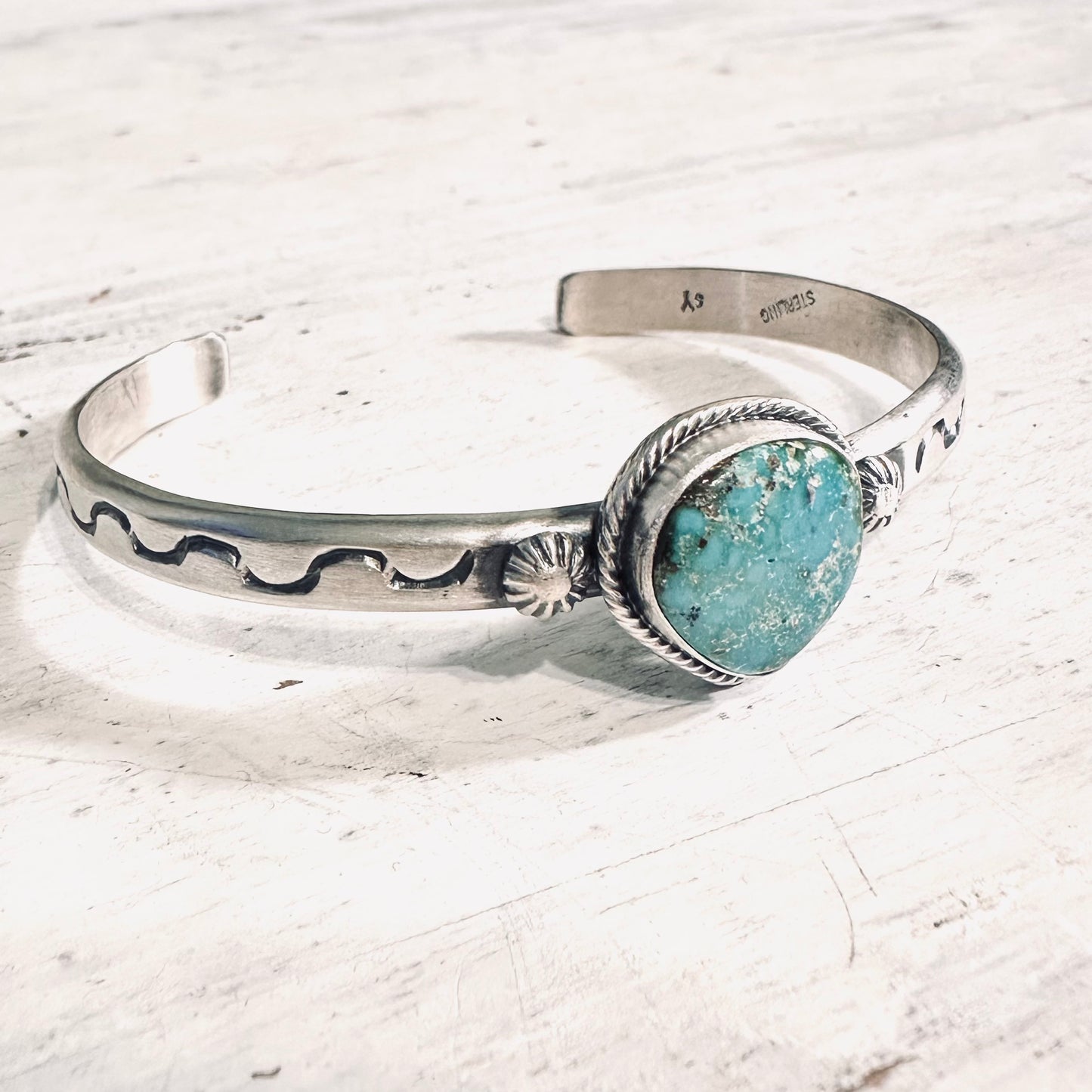 Sterling & Turquoise Teardrop Cuff Bracelet
