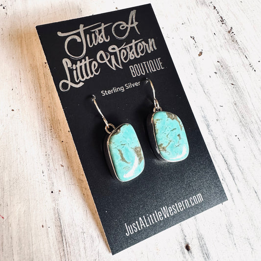 Sterling & Turquoise Stone Drop Earrings