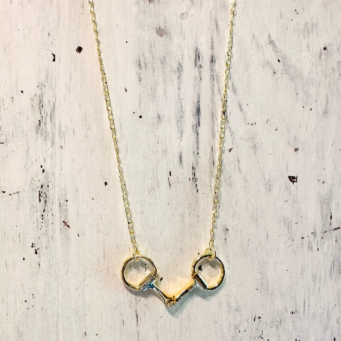 Brass Dainty Snaffle Bit Necklace