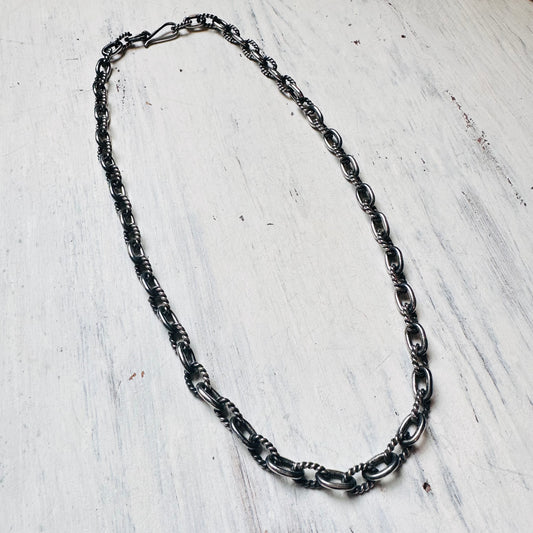 18" Sterling Smooth/Textured Chain Necklace