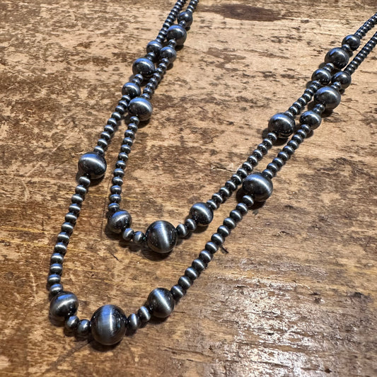 26" Pewter Pearl Layered Necklace