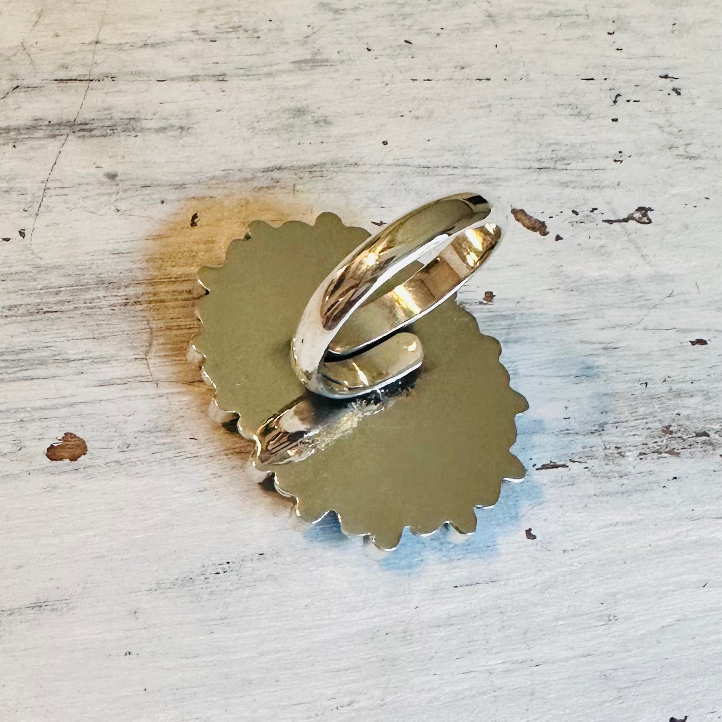 Sterling & Howlite Oval Cluster Adjustable Ring