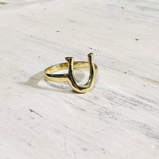 Brass Horseshoe Stacker Ring