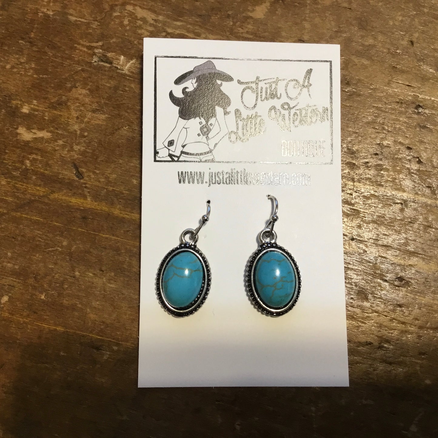 Small Oval Turquoise Stone Dangle Earring