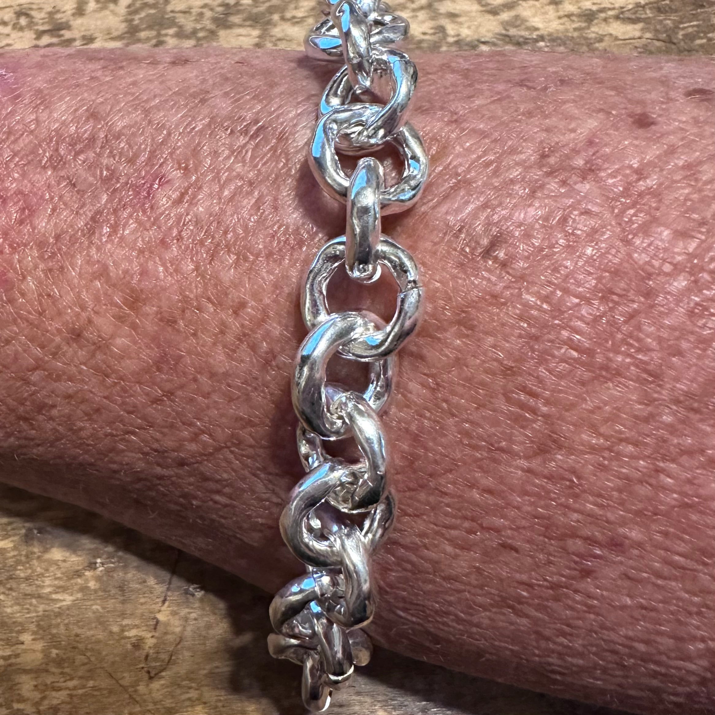 Sterling Silver Heavy Chain charm Bracelet store