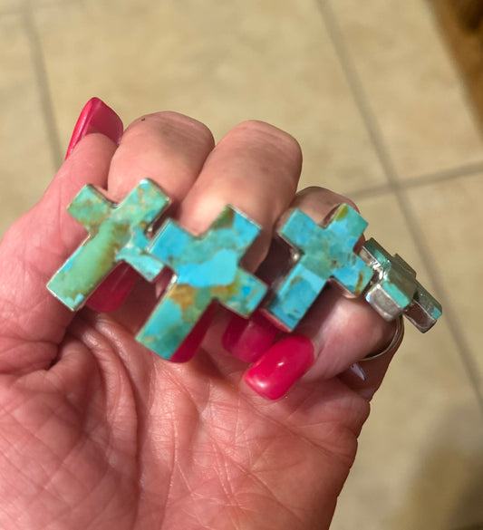 Sterling Turquoise Cross Ring