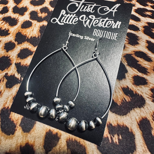 2" Navajo Beaded Wide Teardrop Earring