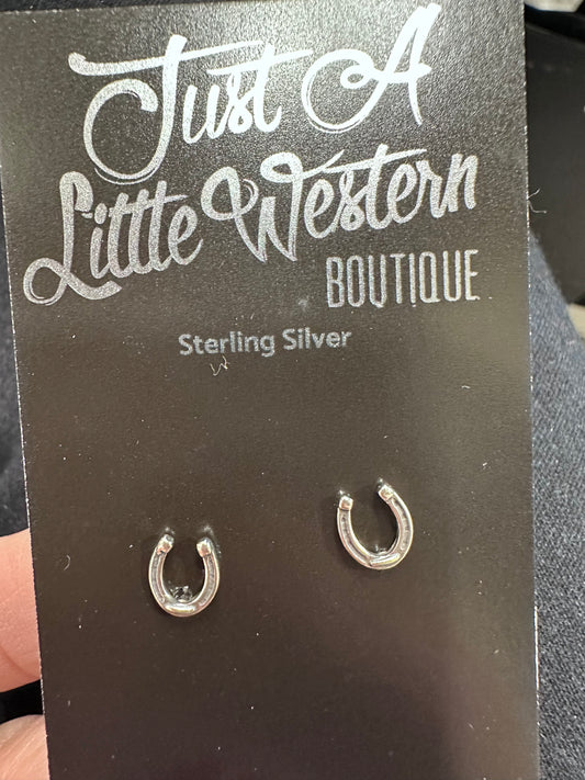 Sterling Silver Horseshoe Studs