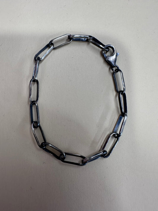 7" Oxidized Sterling Chain Bracelet