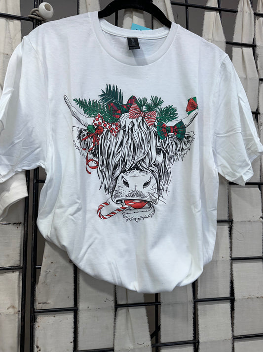 Christmas Highlander Cow Tee