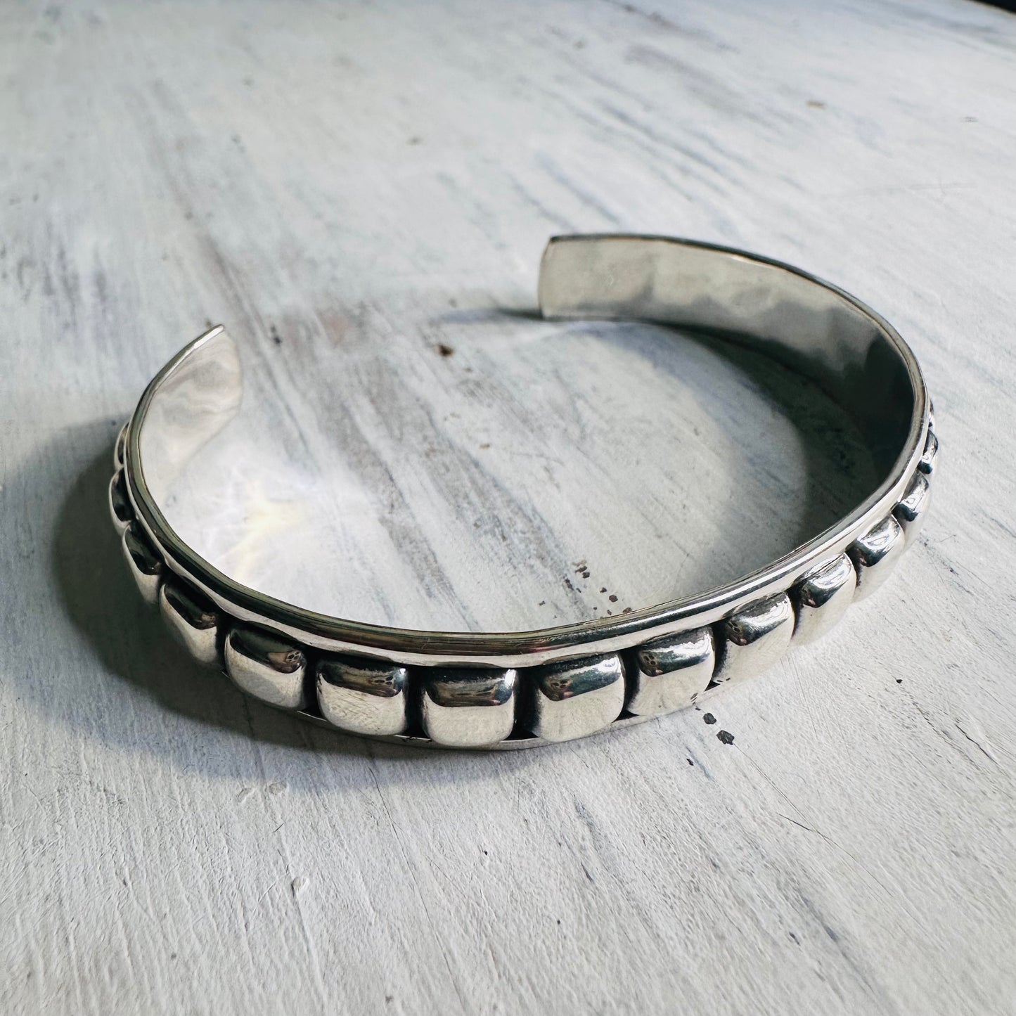 Sterling Square Bubble Cuff Bracelet