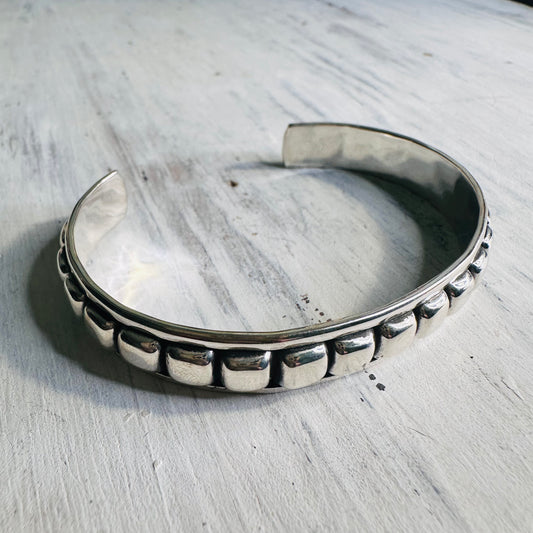 Sterling Square Bubble Cuff Bracelet