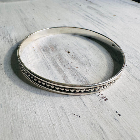 Sterling Tiny Bubble Bead Bangle Bracelet