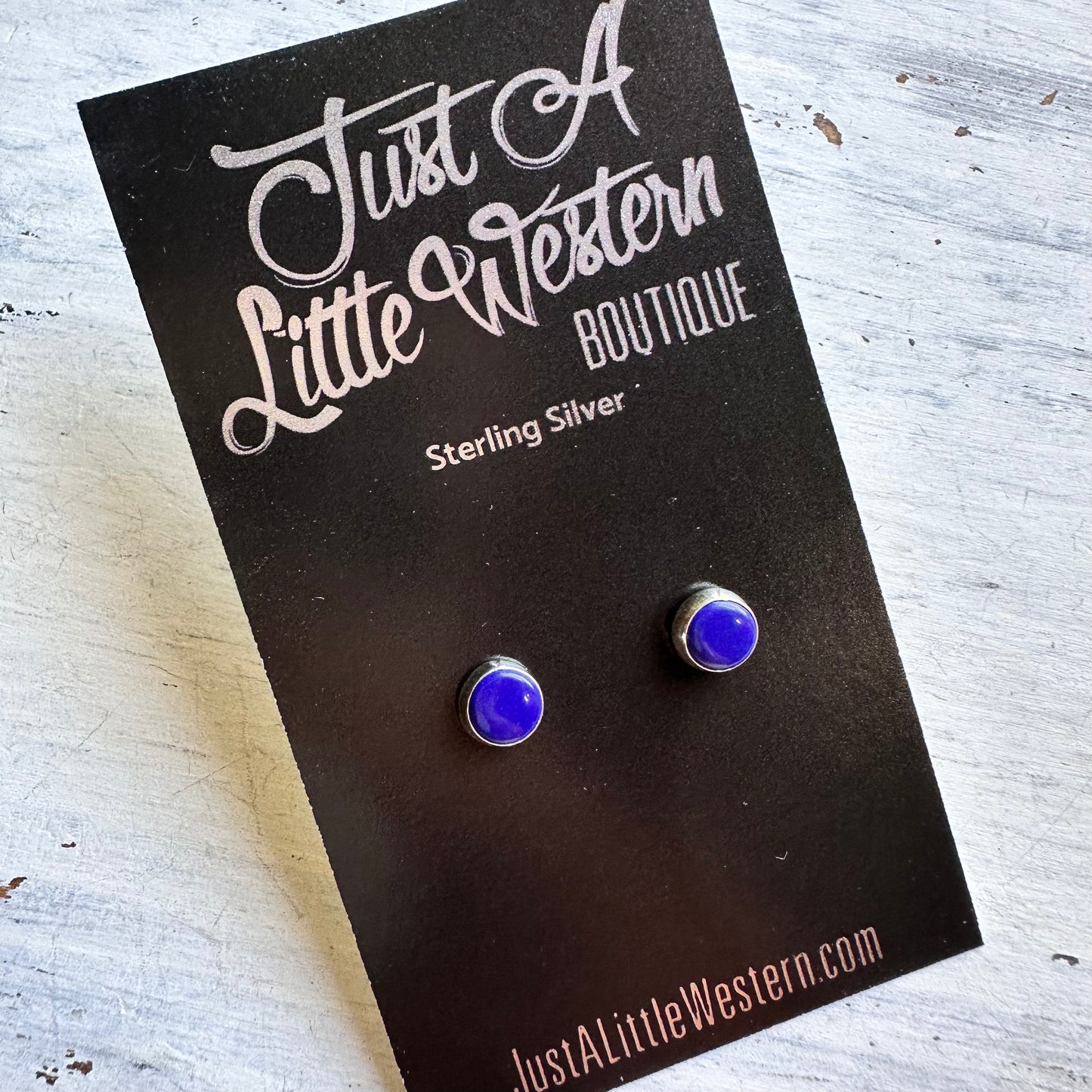 Sterling & Blue Stone Stud Earring