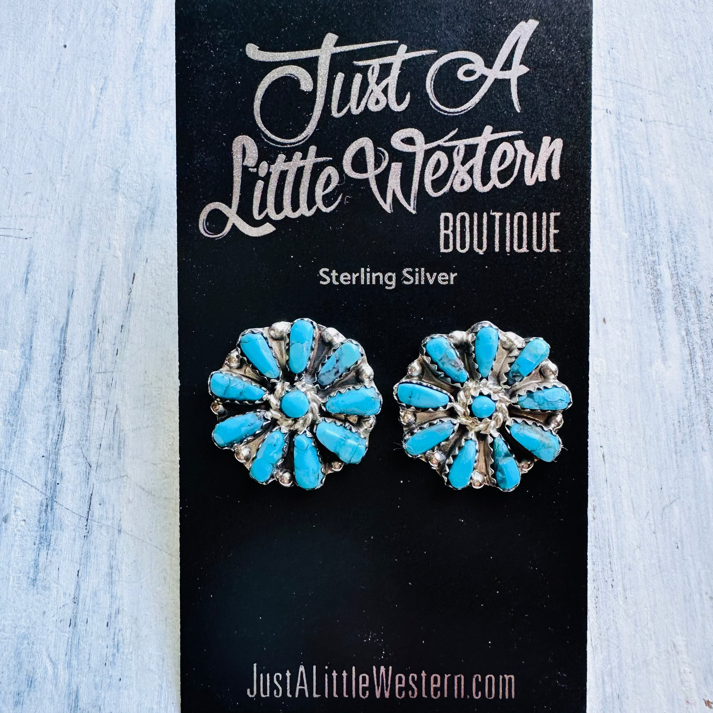 Sterling & Turquoise Flower Post Earring