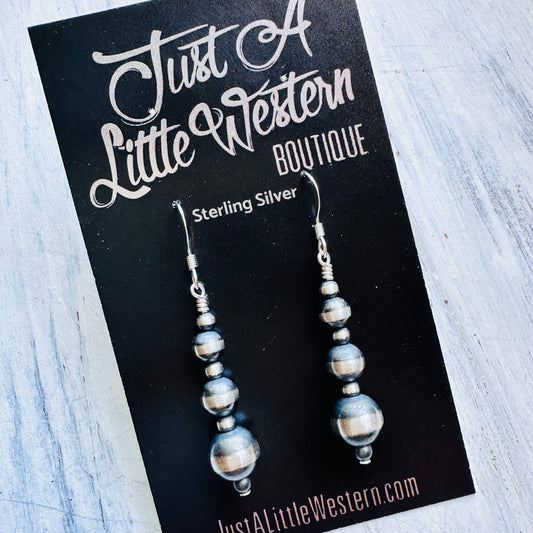 Sterling Gradual Bead Drop Earring