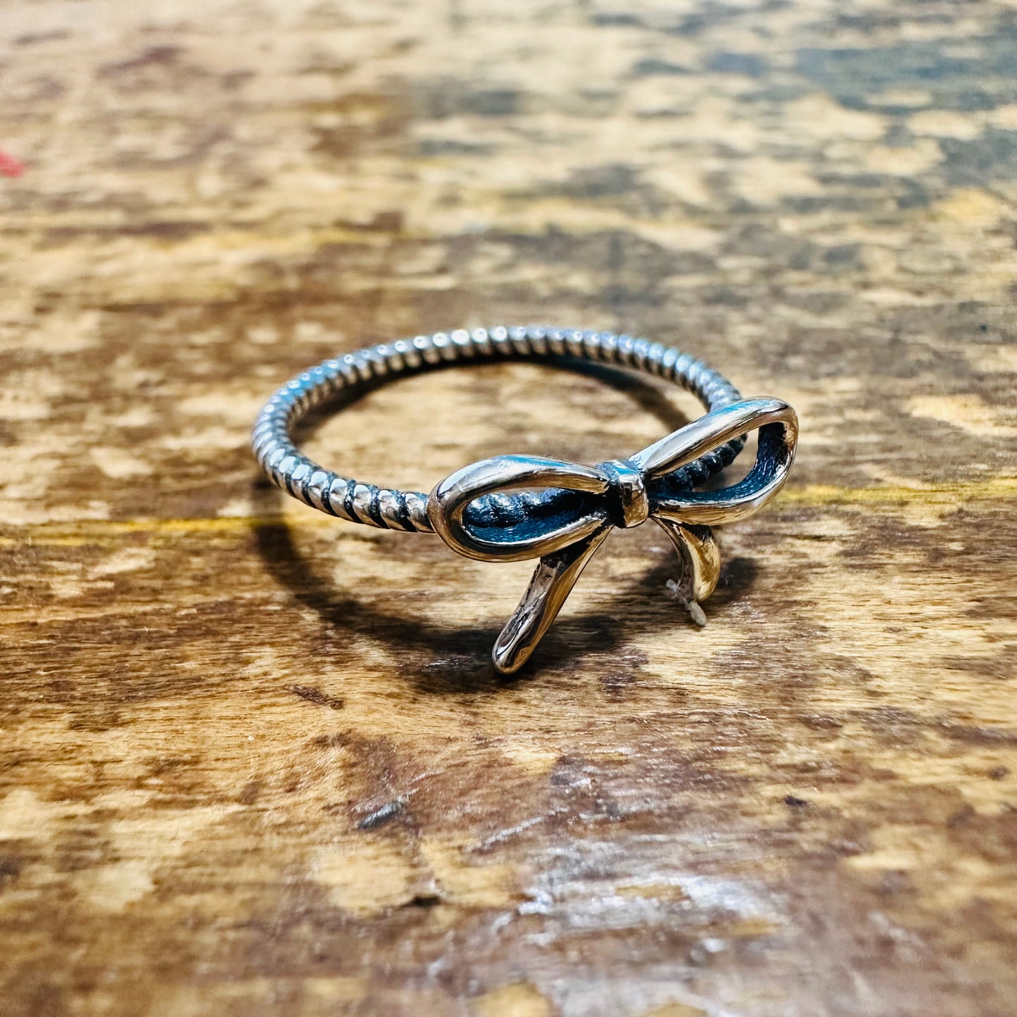 Sterling Bow Rope Ring