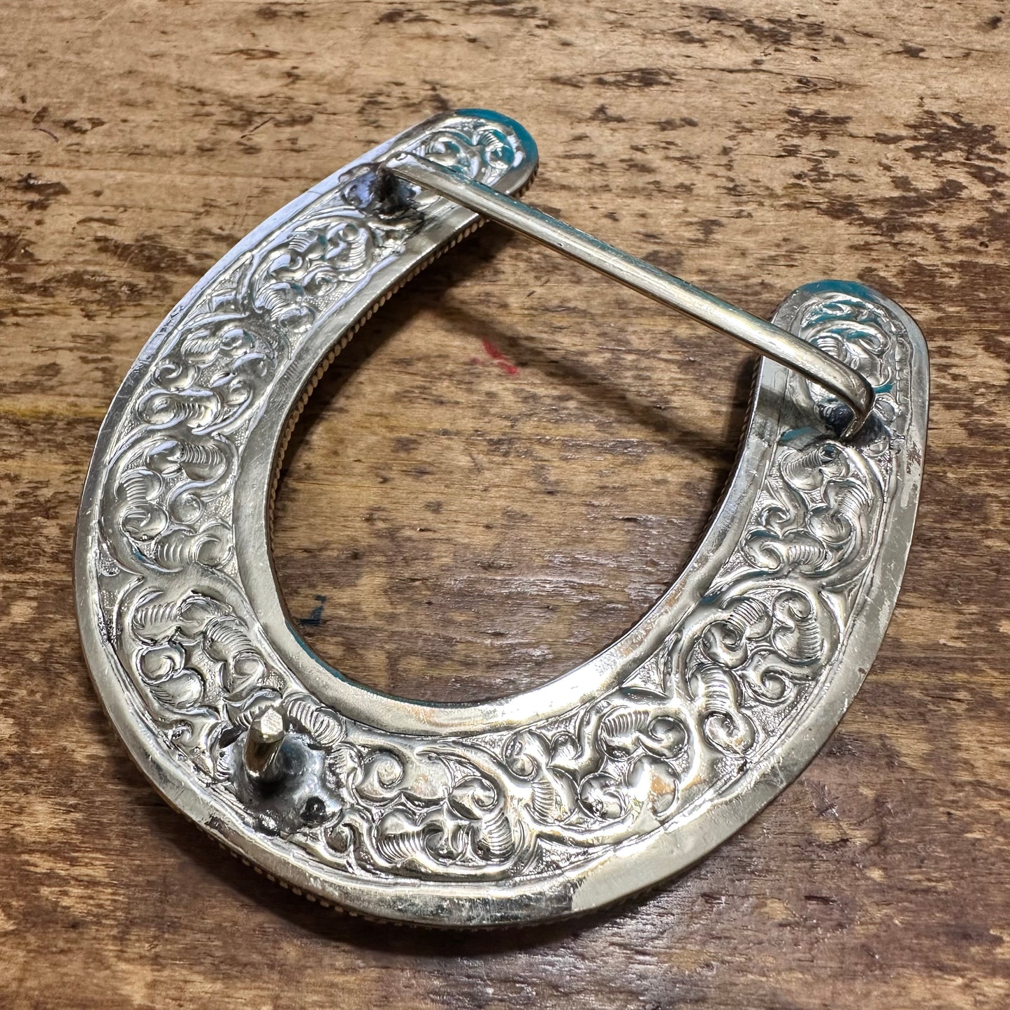 Turquoise 11 Stone Coin Silver Belt Buckle