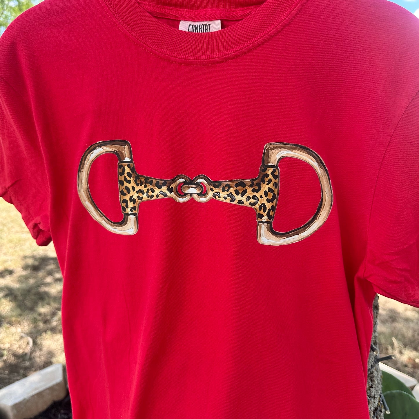 Leopard Bit- Red Tee