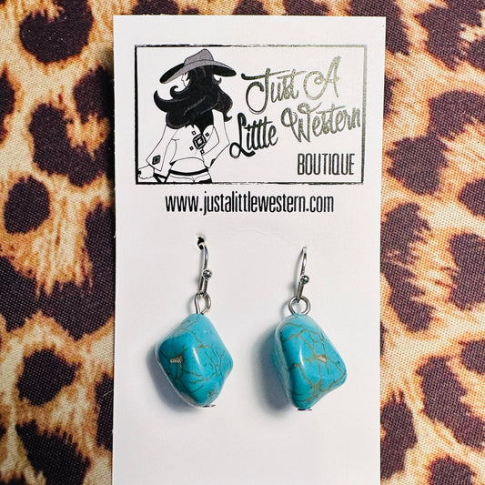 Natural Turquoise Stone Earrings