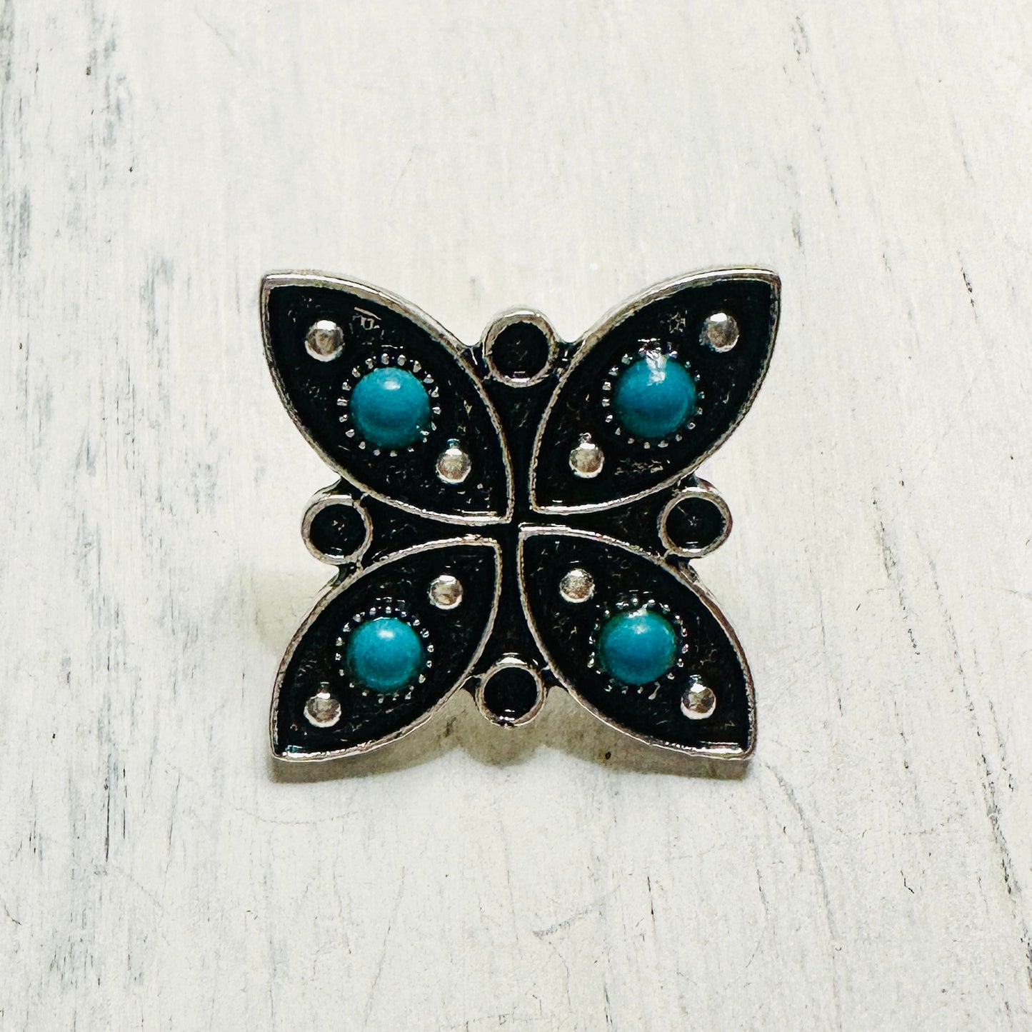 Flower & Turquoise Hat Pin