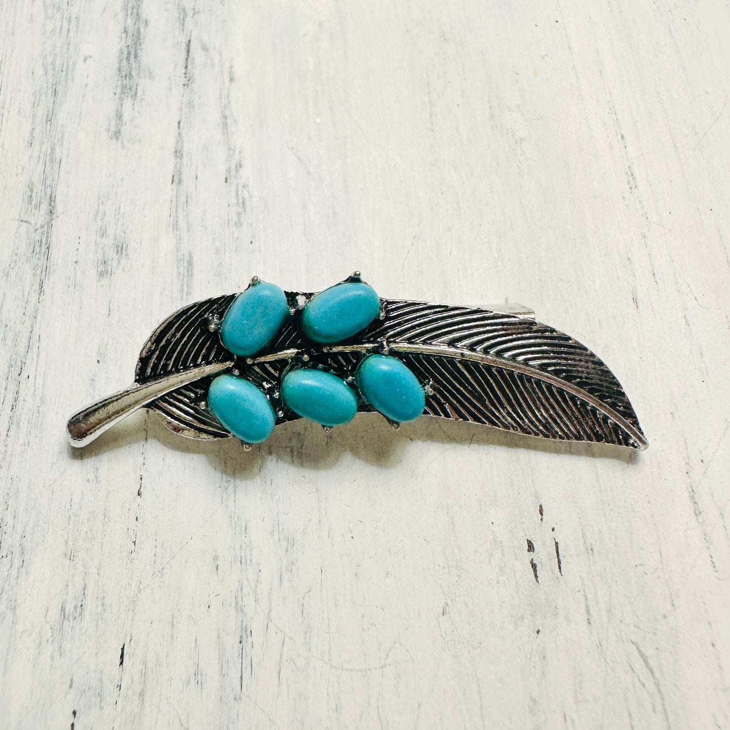 Feather & Turquoise Hat Pin