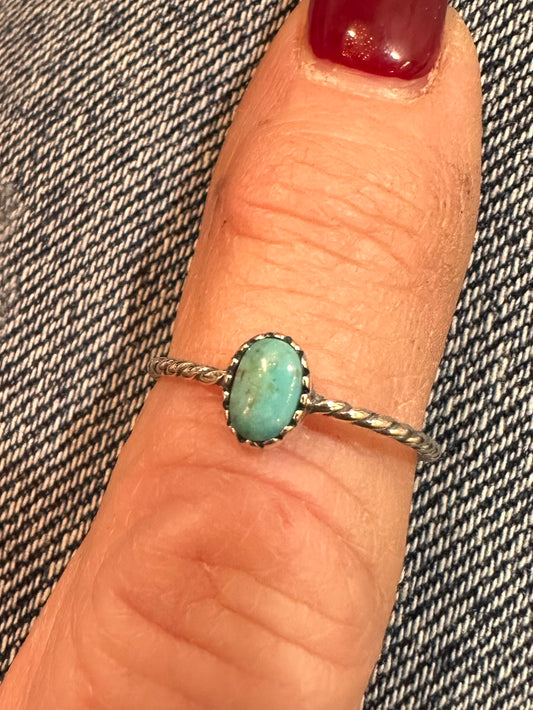 Sterling & Turquoise Rope Ring