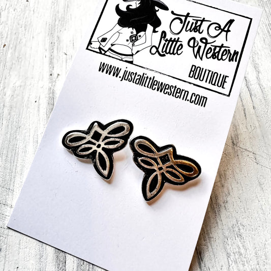 Cut Out Boot Stitch Post Earring