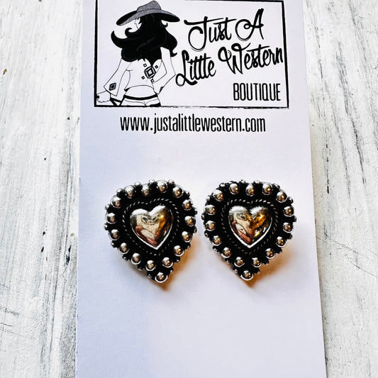 Heart Bubble Bead Post Earring
