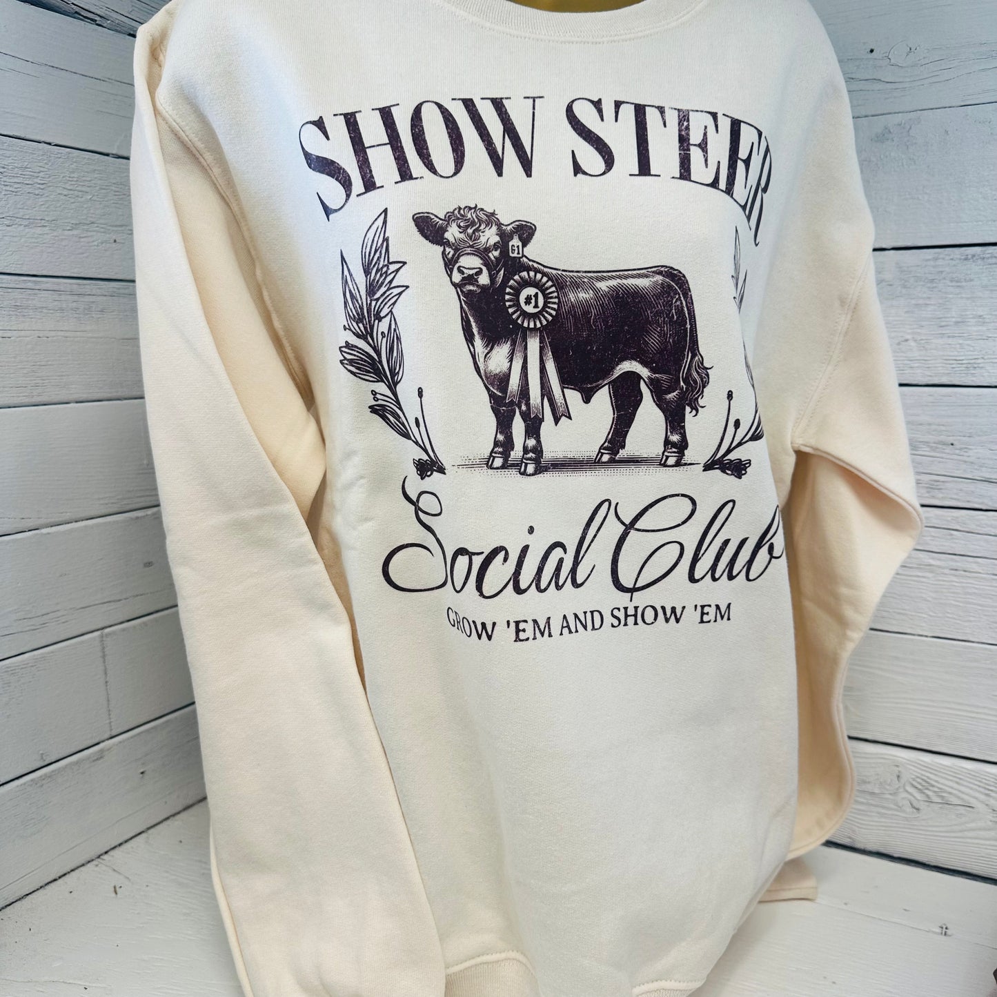 Show Steer Social Club Sweatshirt- Cream