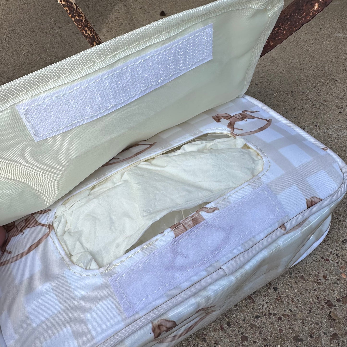 Wipes Rocking Horse Plaid Clear Coat Bag