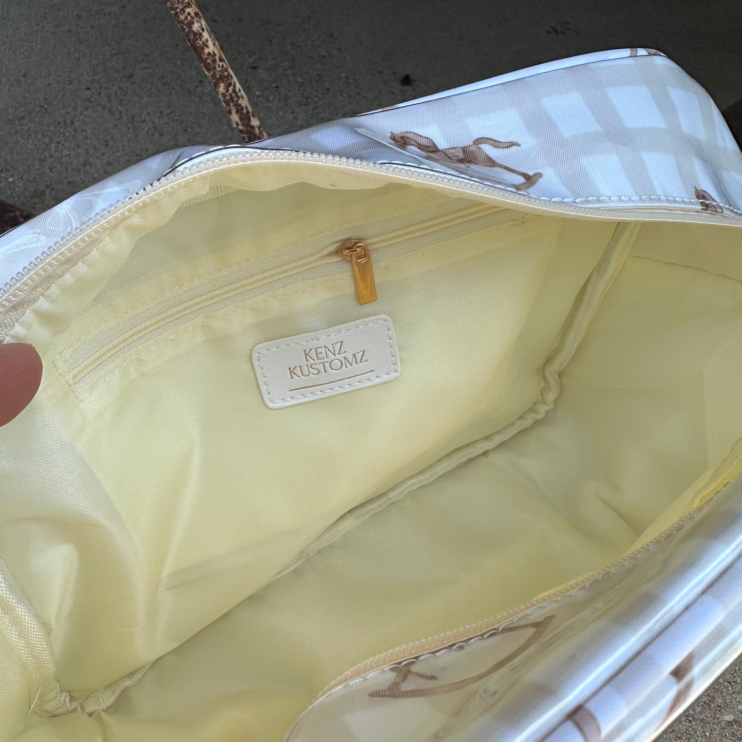 Diapers XL Rocking Horse Tan Plaid Clear Coat Bag