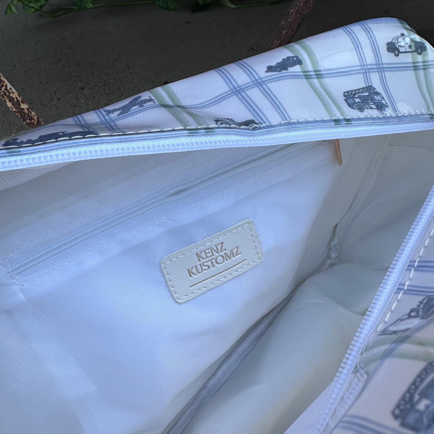 Diapers XL Boyhood Blue Plaid Clear Coat Bag