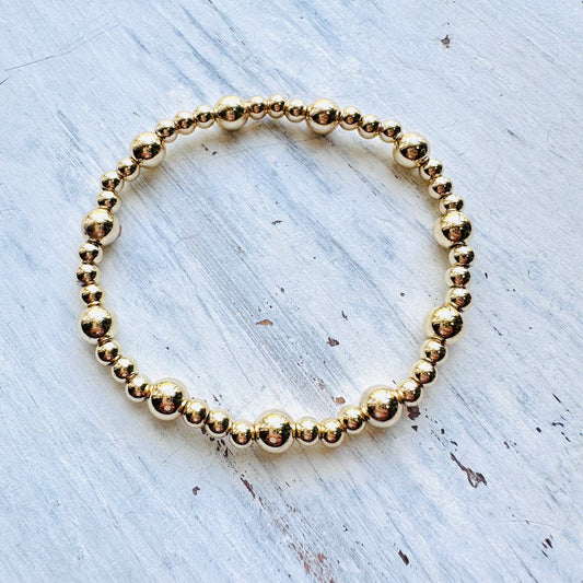 Gold Dipped Beaded Stretch Bracelet