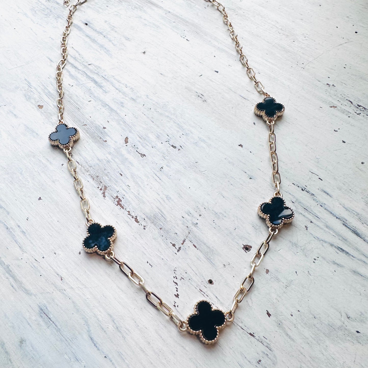 Black Clover Gold Chain Necklace